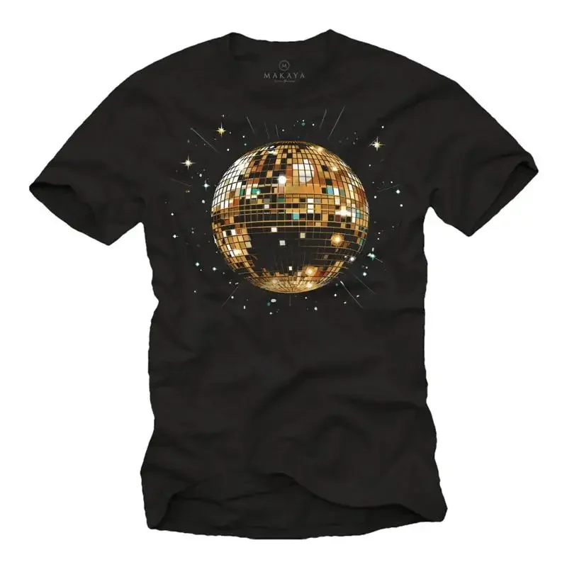 Mens Disco Print T-Shirt - Black Blue Grey Size S M L XL XXL XXXL XXXXL 5XL