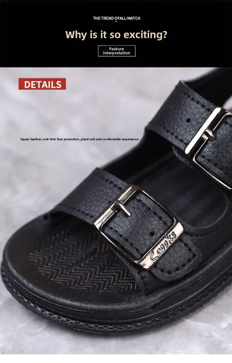 Jungen-Sandalen 2026 Neue Kinder-Strandsandalen Modische Sportliche Rutschfeste Verschleißfeste Babyschuhe 1-6 Jahre Alte Lederschuhe – Detail 8