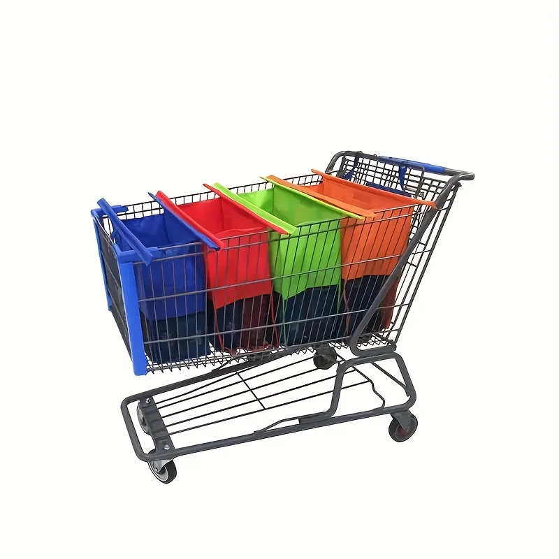 Reusable Grocery Bags with Mesh Pocket, Heavy Duty Non-Woven Tote Bags for Shopping, Beach, Picnic