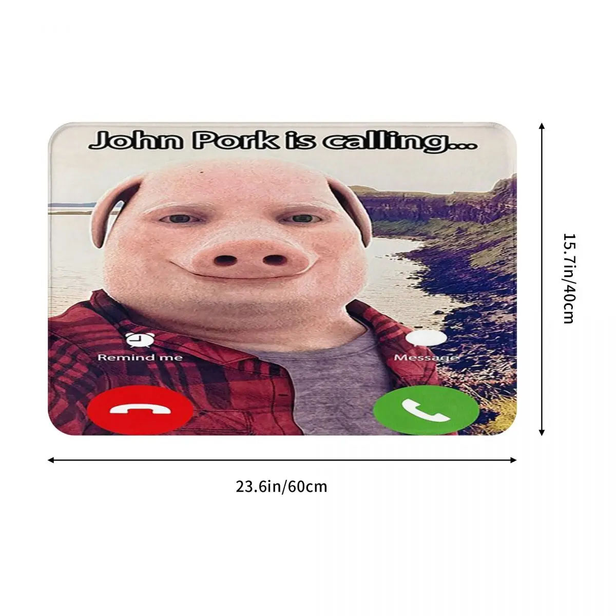 John Pork Is Calling Answer Call Phone Doormat Dust-proo Carpet Rug Kitchen Entrance Home Floor Mat for Bathroom Footpad Mats