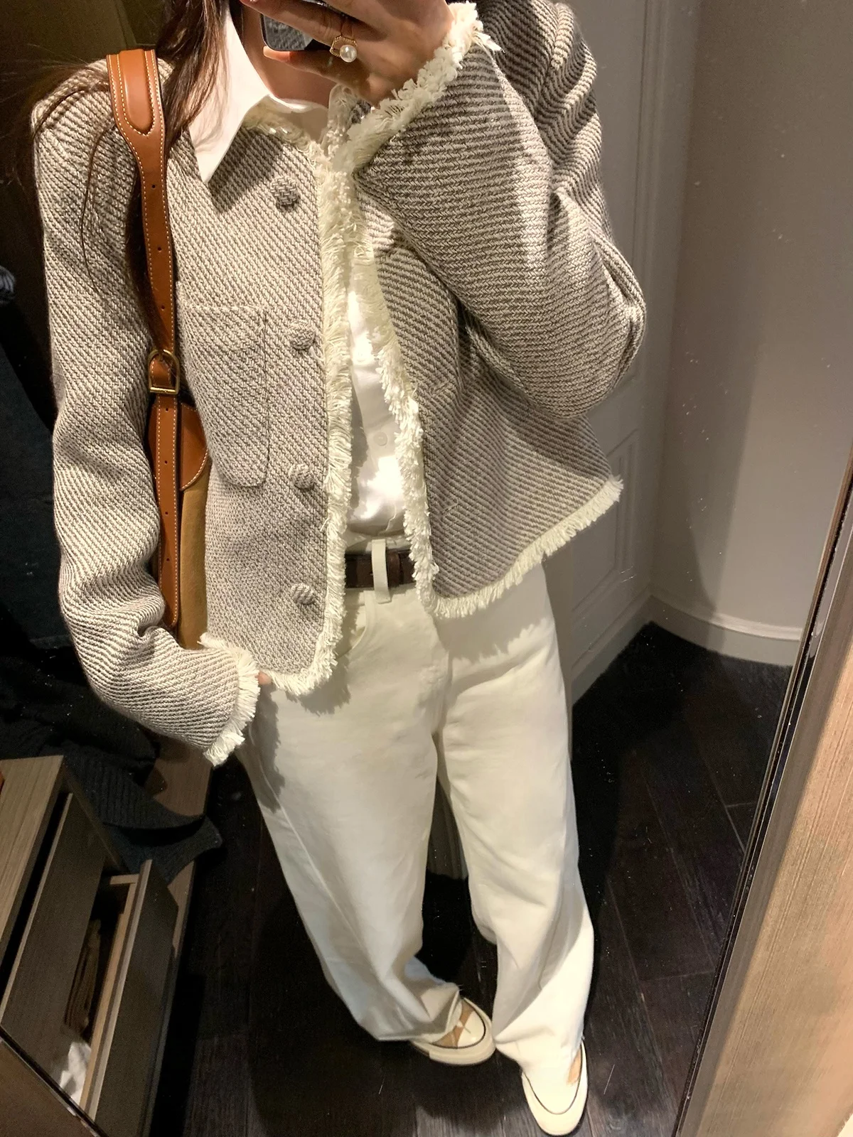 

Белые хлопковые брюки с талией на подкладке, прямые брюки, зимние повседневные брюки, длинные брюки с высокой талией, утягивающие универсальные джинсы