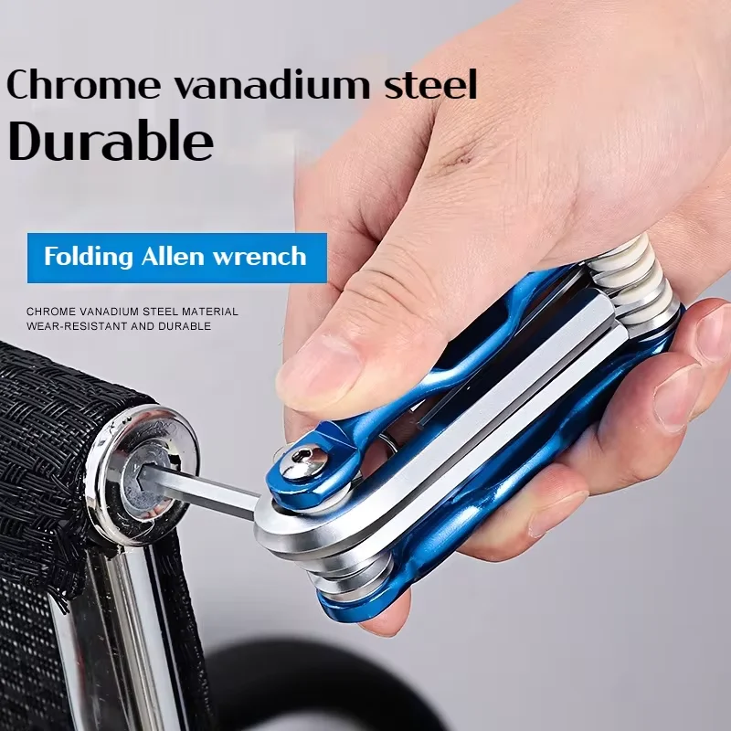 Folding Allen Wrench Grupo Metric Key Conjunto Tool Folding Tamper Proof Torx Key Grupo Kit Chave Estrela Portátil em