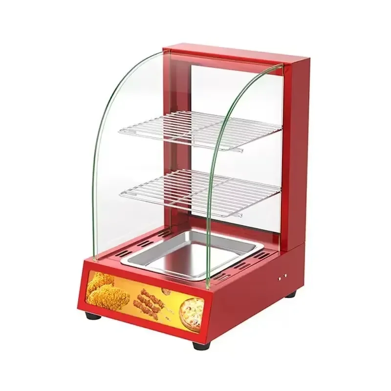 Commercial Insulated Rectangular Red Electric Heating Constant-Temperature Food Display Cabinet