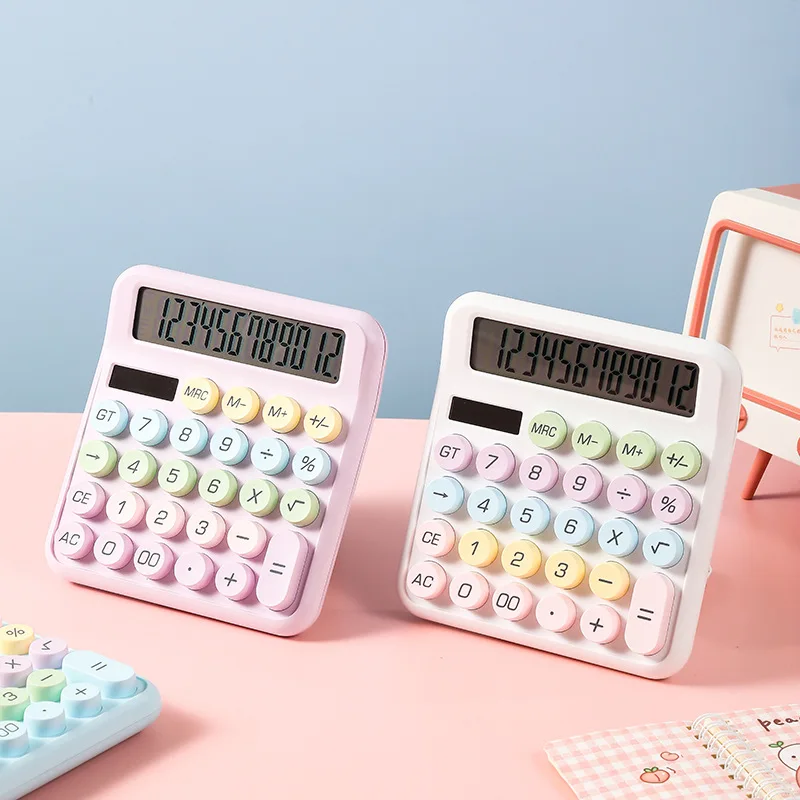 Dopamine Calculator Large Screen 12 Digit Display Calculator Good-looking Large Button Computing Machine For Office School