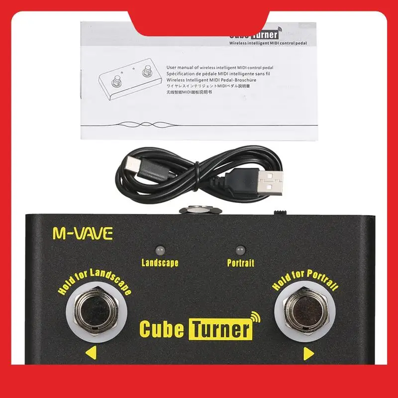 NEW-M-VAVE Cube Turner Wireless Page Turner Pedal Rechargeable Music Sheet Turner Supports Looper Connection Compatible With And