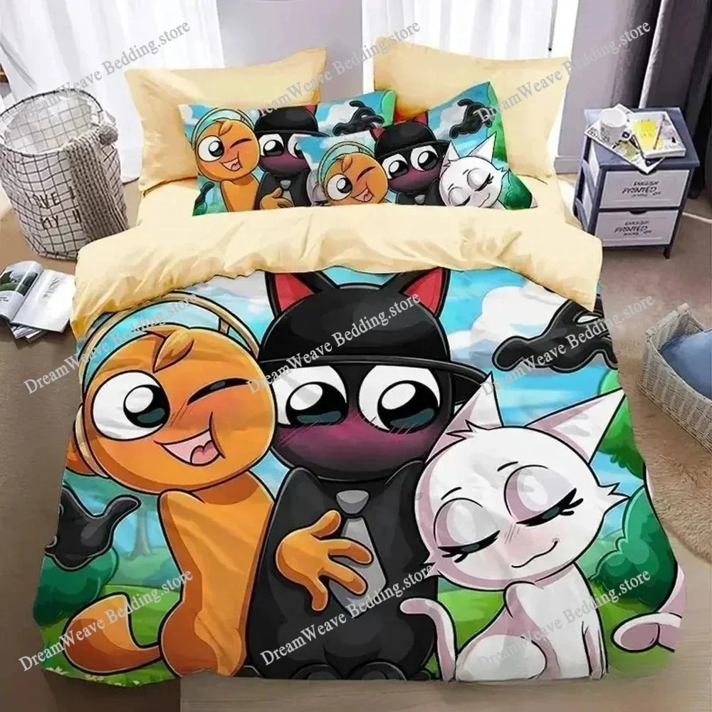3D Printed S-Sprunki Duvet Cover and Pillowcase, Soft Home Bedding Set Queen Size, Bedroom Decor, Gift for Boys and Girls519519