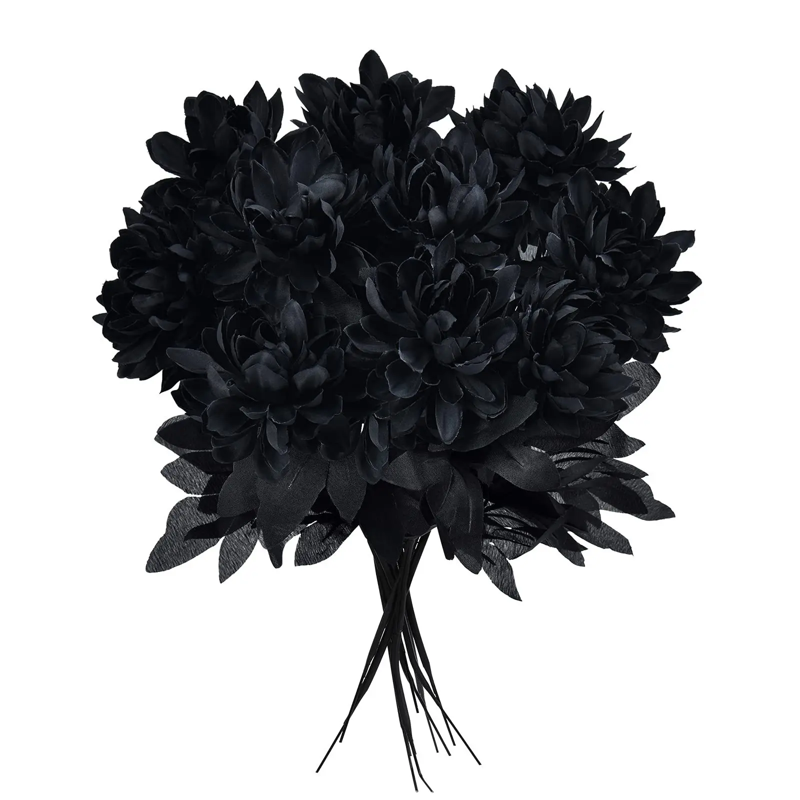 Halloween Burgundry Dahlia Black Artificial Flower Branch Wedding Flower Wall Arrangement Materials Fake Flower Table Home Decor