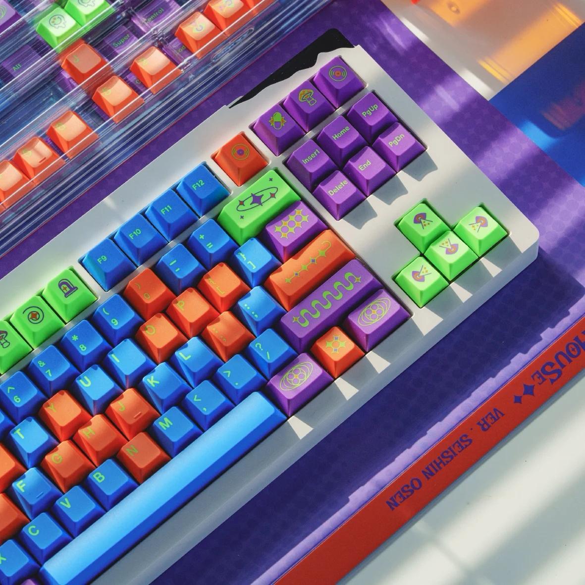 Acid House Two-Tone Keycaps Set ABS Cherry Profile Cross Switch Custom Original Handmade for Mechanical Keyboard Accessories