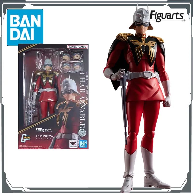 Bandai Original S.H.Figuarts Char Aznable 155mm figurines d'action Anime jouets pour garçons cadeau de noël modèle à collectionner ornements