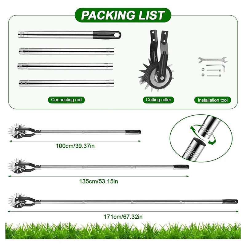 

A7THK-Поворотный обрезной станок для сада и двора 66,7 дюйма, ручной инструмент для обрезки почвенной травы для ухода за газоном