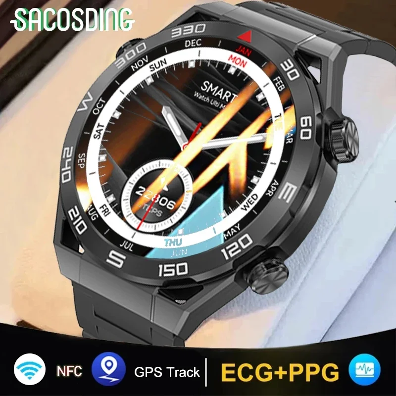 

2024 New NFC ECG+PPG Bluetooth Call Smartwatch GPS Tracker Motion Bracelet Fitness For Huawei Watches Ultimate Smart Watch Men