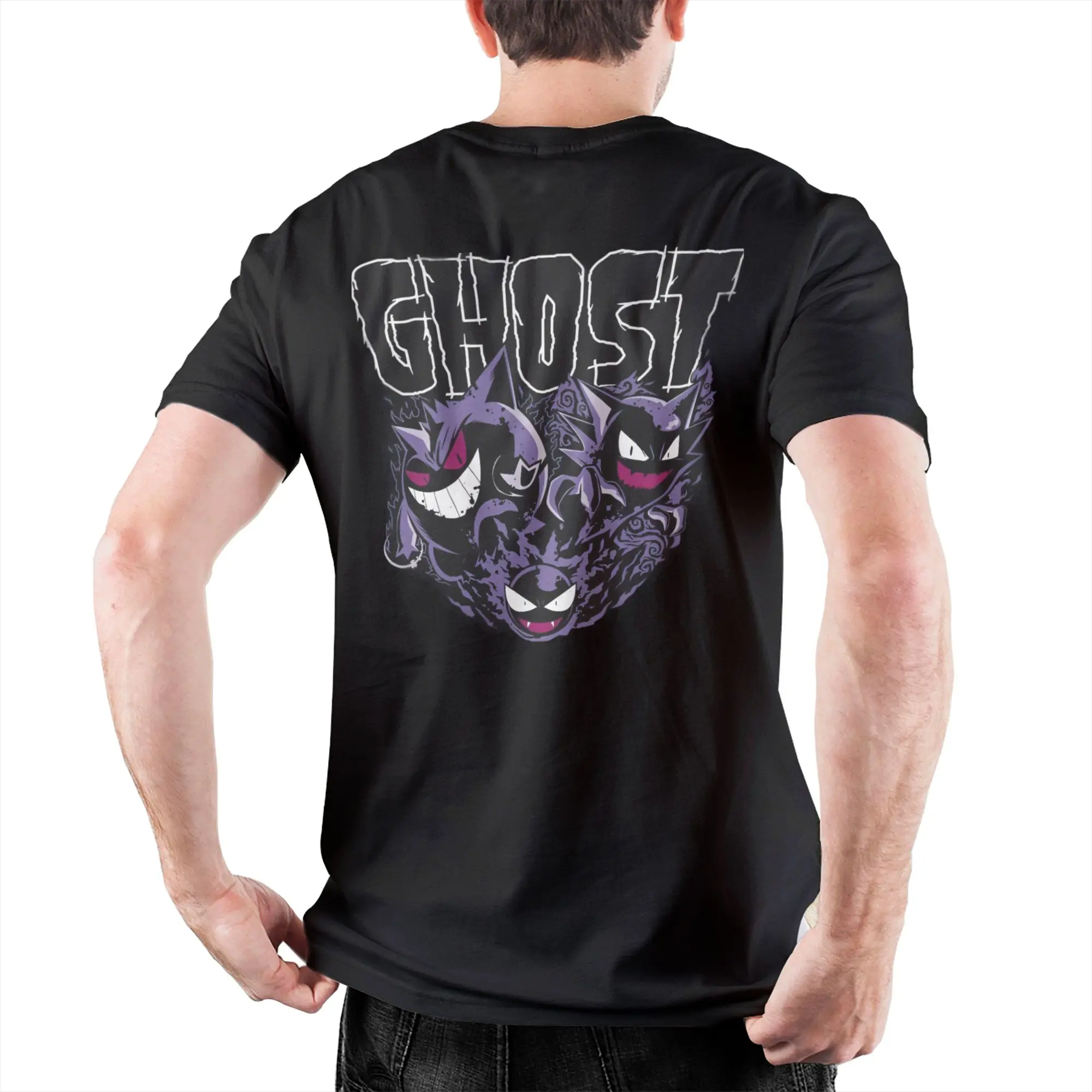 Camisetas Gengar GHOST para Homens e Mulheres, Roupas de Algodão Pokemon, Camisetas de Manga Curta com Gola Redonda, Tamanhos Grandes