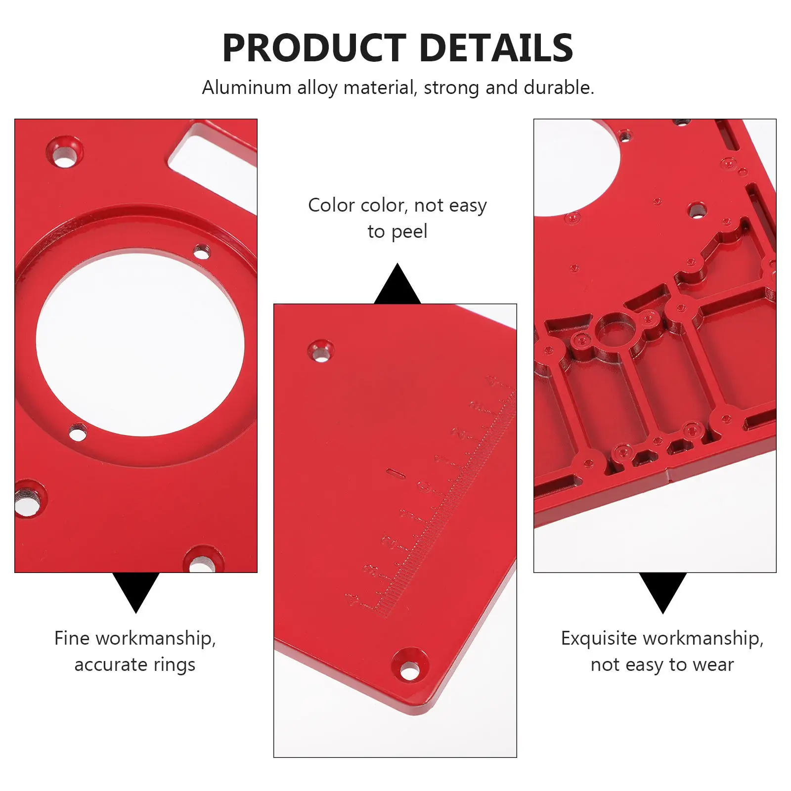 1Set High-Durability Aluminum Alloy Router Insert Plate with Center-Hole Bushing for DIY Wood Trimmer Engraving Machine Flipping