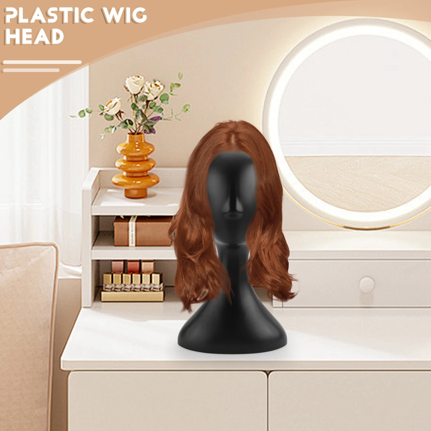 Lady high plastic head wig head female model head Black &LICG