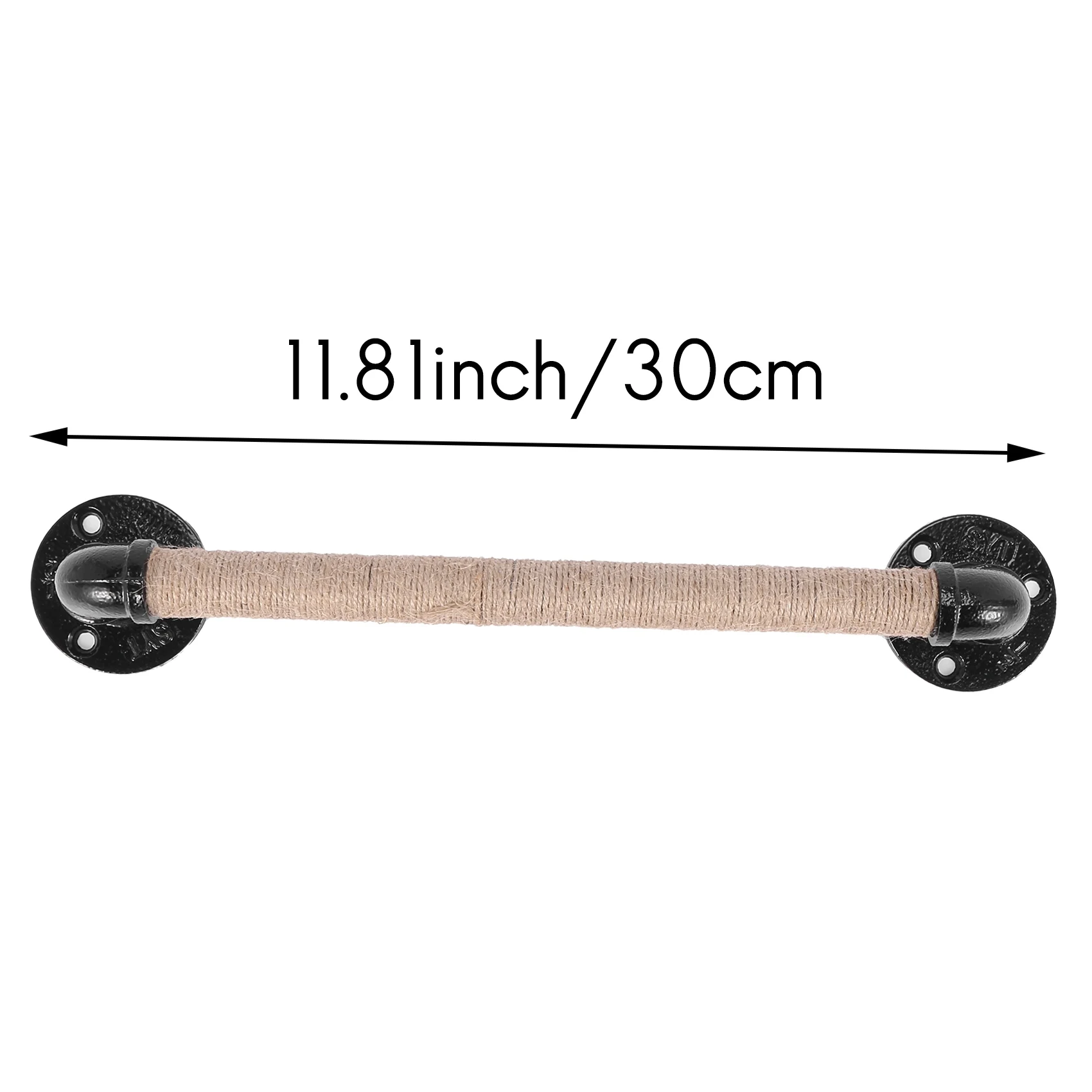 ABMR-Industrial Style Pipe Furniture Handle Barn Sliding Wooden Door Handles Black Antique Vintage European Wrought Iron Rope Ha