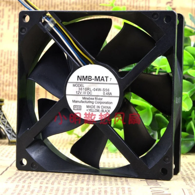 X 1PCS For NMB 3610RL-04W-S56 | 12V 0.48A | 9CM | Industrial Chassis Cooling Fan