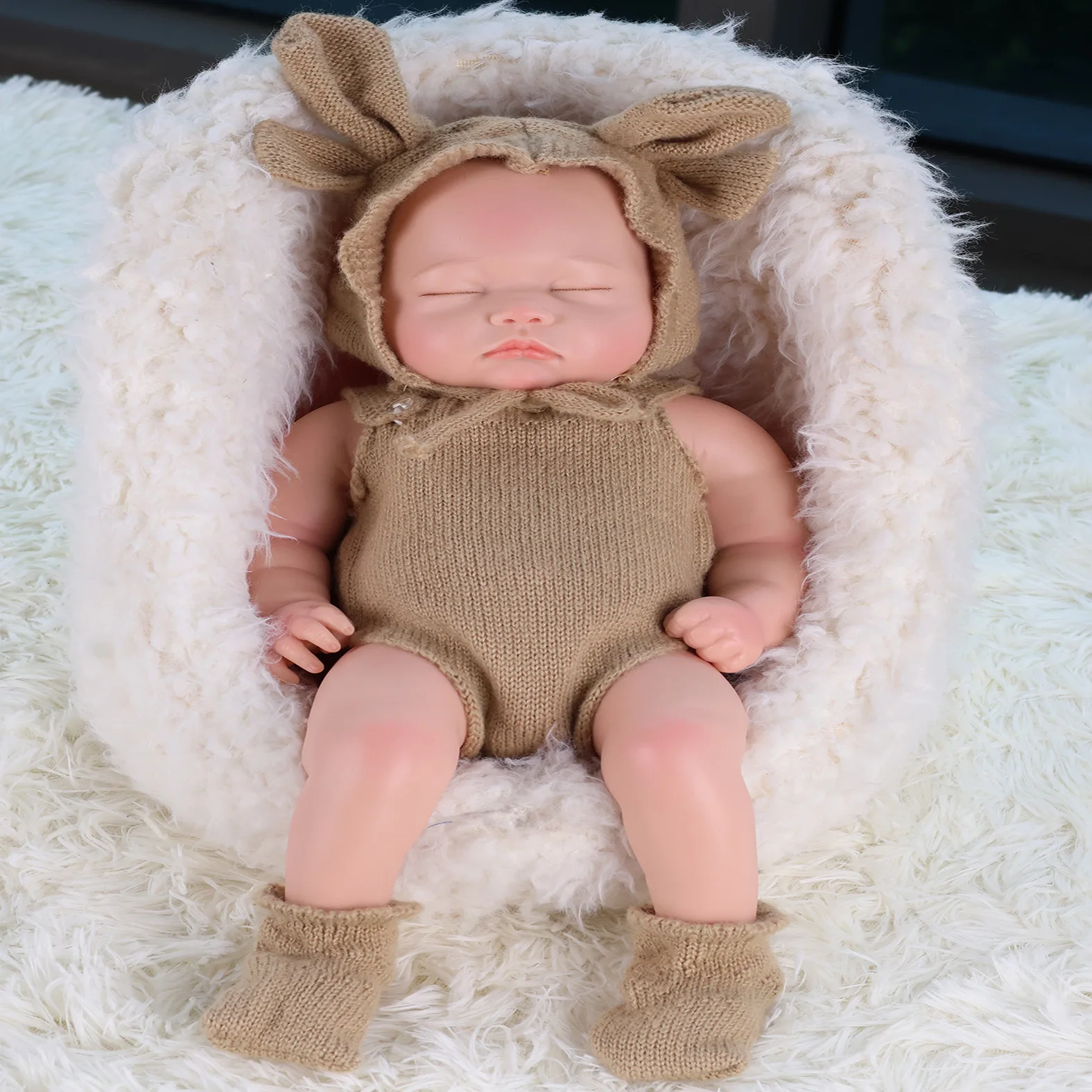 

45CM Full Body Silicone Dolls bébé reborn Girl Boy Reborn Baby Doll With Painted Lifelike Hair Children's Toy Gift for Child