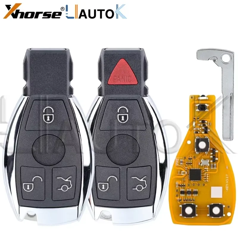 

Умный брелок-ключ Xhorse для Mercedes-Benz 315/434 МГц, для моделей W211, W212, W203, W204, W205, W210, W221, W222, корпус с 3/4 кнопками.