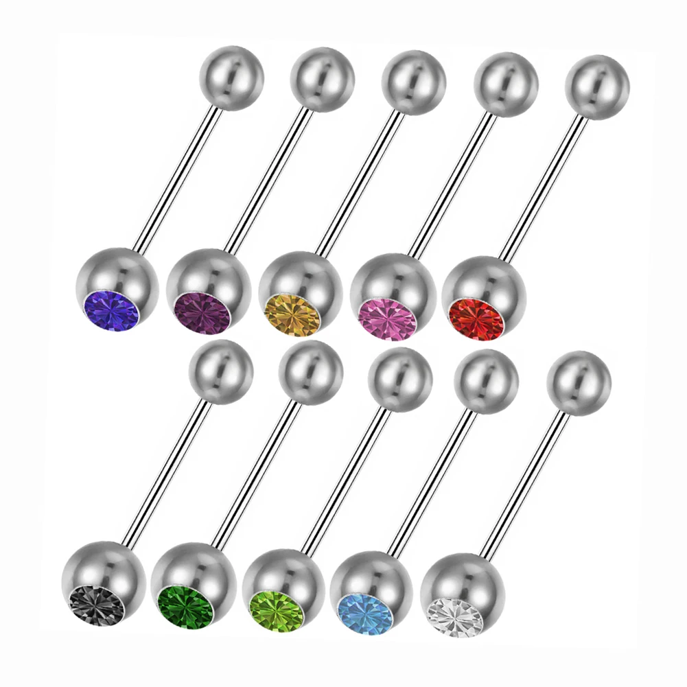 PINKSEE 10Pcs L/Curve/Straight Body Piericing Crystal Eyebrow/Ear/Thip Nose Ring Nose Stud Lot Piercing Nariz Cuff Navel Pircing