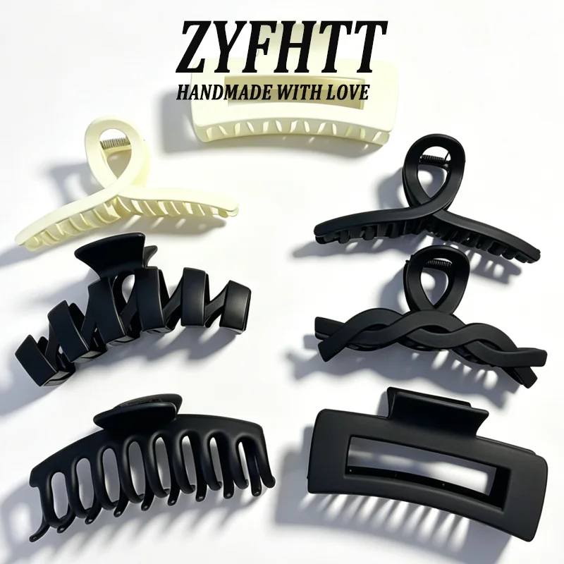 

2/3/4pcs Black Series Hair Clip Ponytail Clip Women Fashion Shark Clip Cute Girl Hair Clamp
