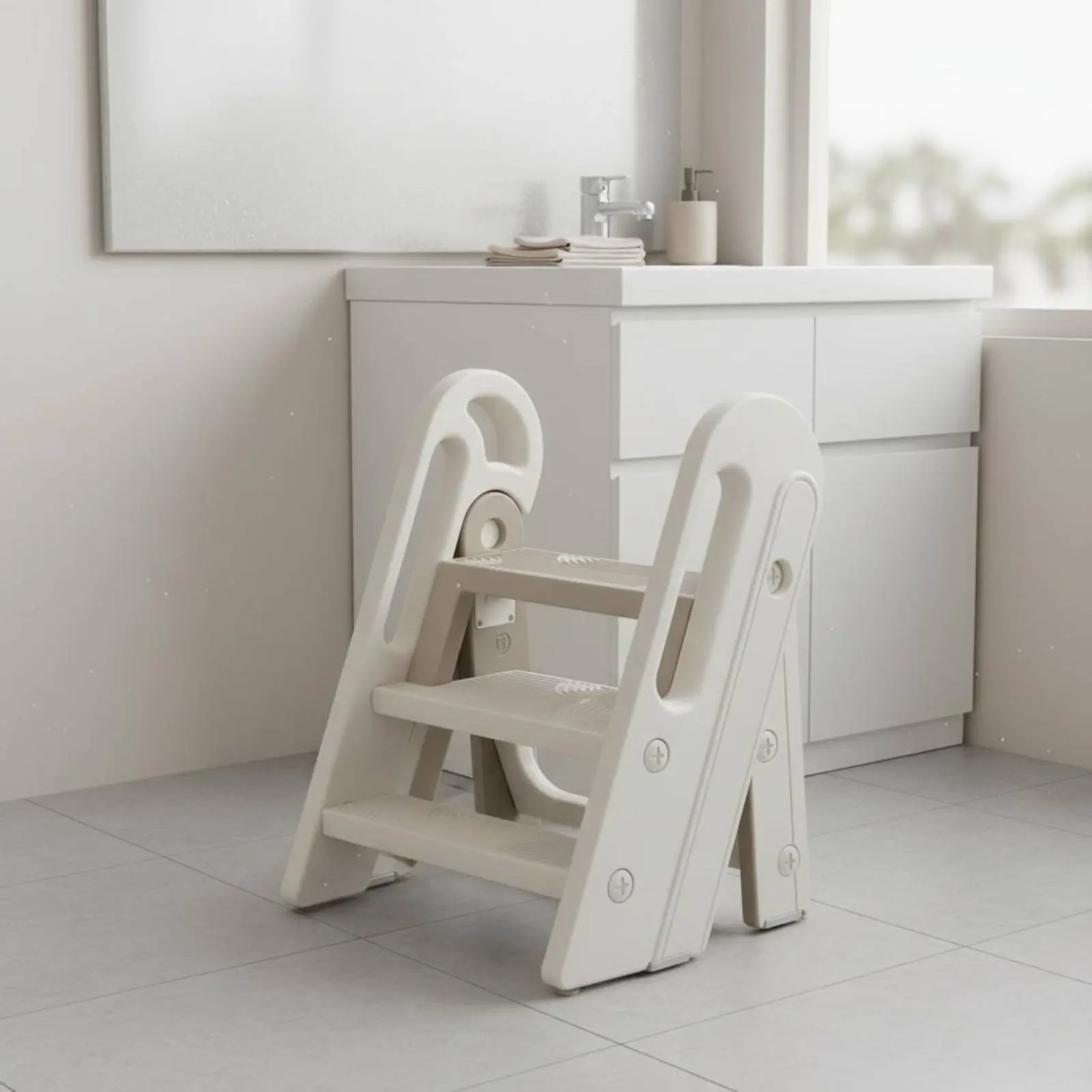 Children's Sink Step Sturdy Two-Step Stool Kids Bathroom Stool Waterproof Child Furniture Multifunctional