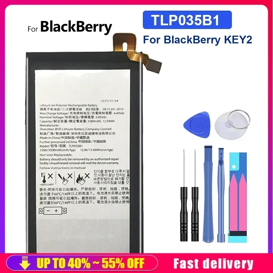 Rechargeable Mobile Phone Batteries TLP035B1 3500mAh For BlackBerry Keytwo KEY2 KEY 2 Smartphone Portable Battery