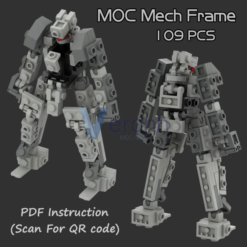 109 PCS Mech Frame Action Figure Model Building Blocks Kit Creative Mechanical Robot MOC Assembly Parts Bricks Kid Toy Idea Gift