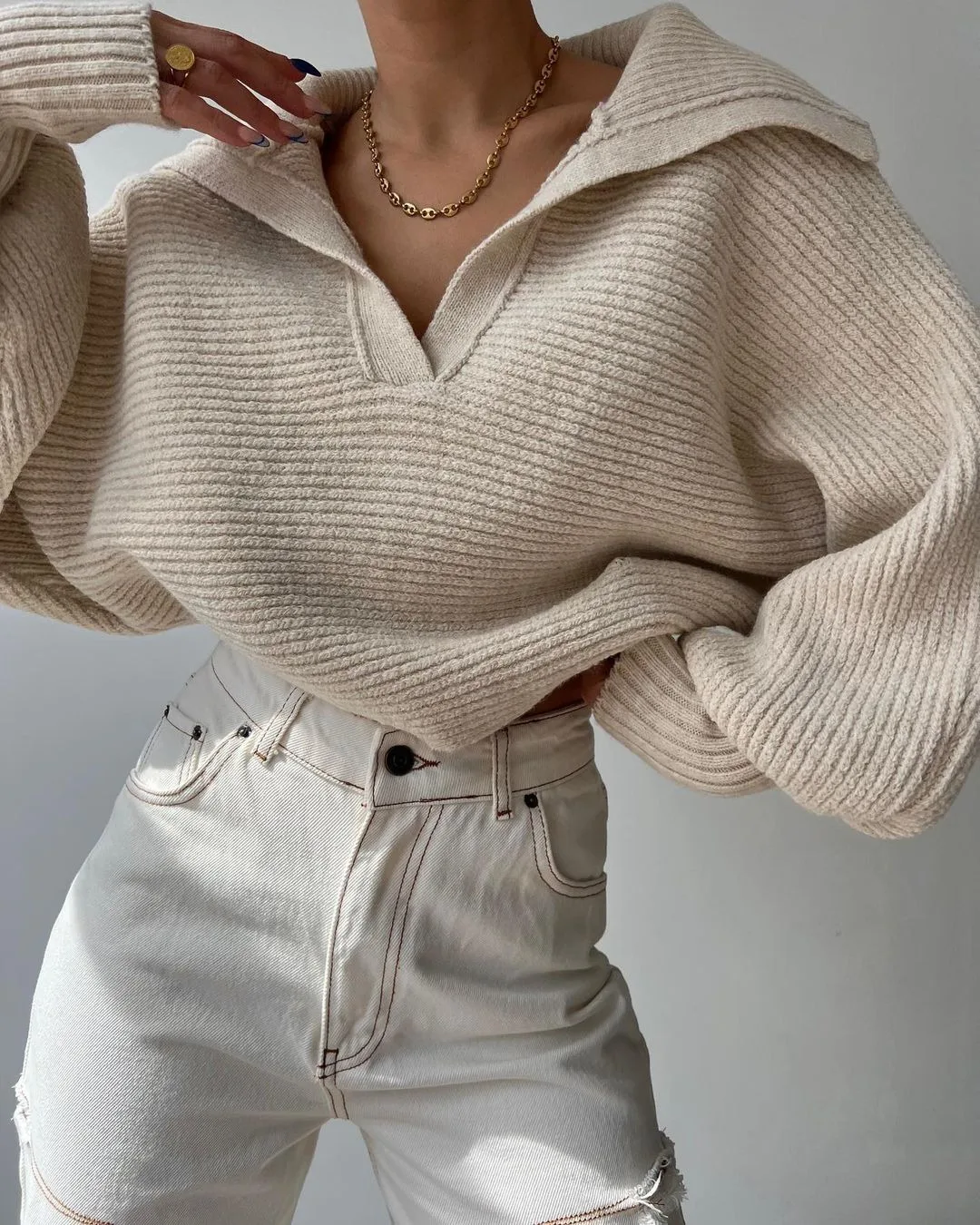 

Women Clothes Brand Oversized Ladies Sweaters Mens Fleece Pullovers Women Long Sleeve V Neck Knitted Pullover Sweater Jumper