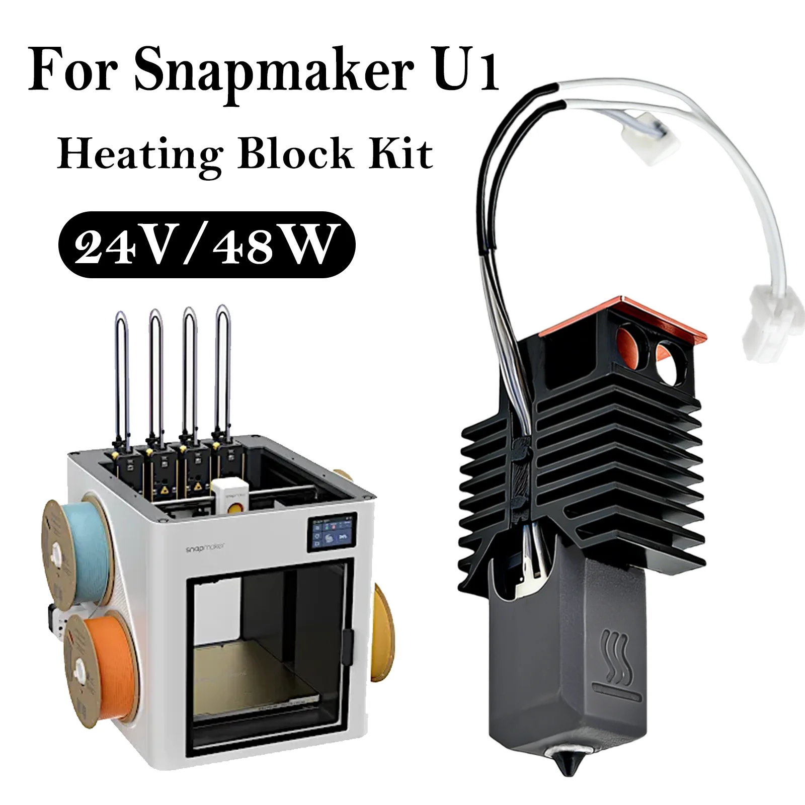 

For Snapmaker U1 Hotend 24v 48w Ceramic Heating Block Kit High Flow for Snapmaker U1 Nozzle 0.4 3d Pirnter U1 Accessories Parts