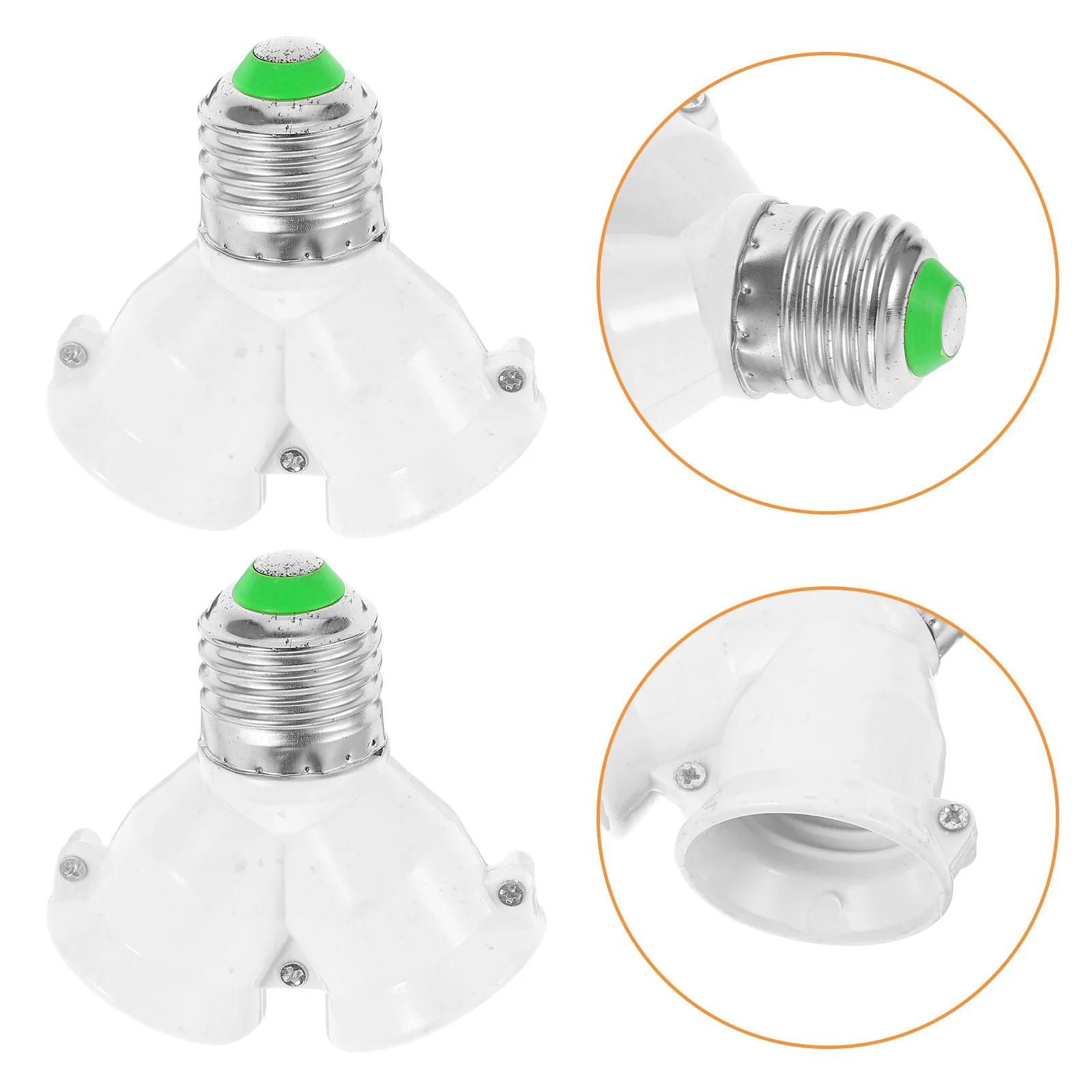

4Pcs E27 Socket Converter Dual Bulb Splitter Extended Design Light Bulb Adapter Lamp Holder Extender for Home Office Workshop