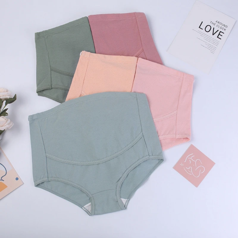 

Plus Size Solid Color Cotton Maternity Panties High Waist Pregnancy Underwear Pregnancy Intimates Clothes for Pregnant Women