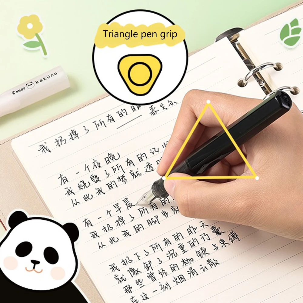 New Japan PILOT Fountain Pen Kakuno Panda Limited Writing FKA-1SR Gift Ink Bag Replaceable Core Kawaii School Stationery