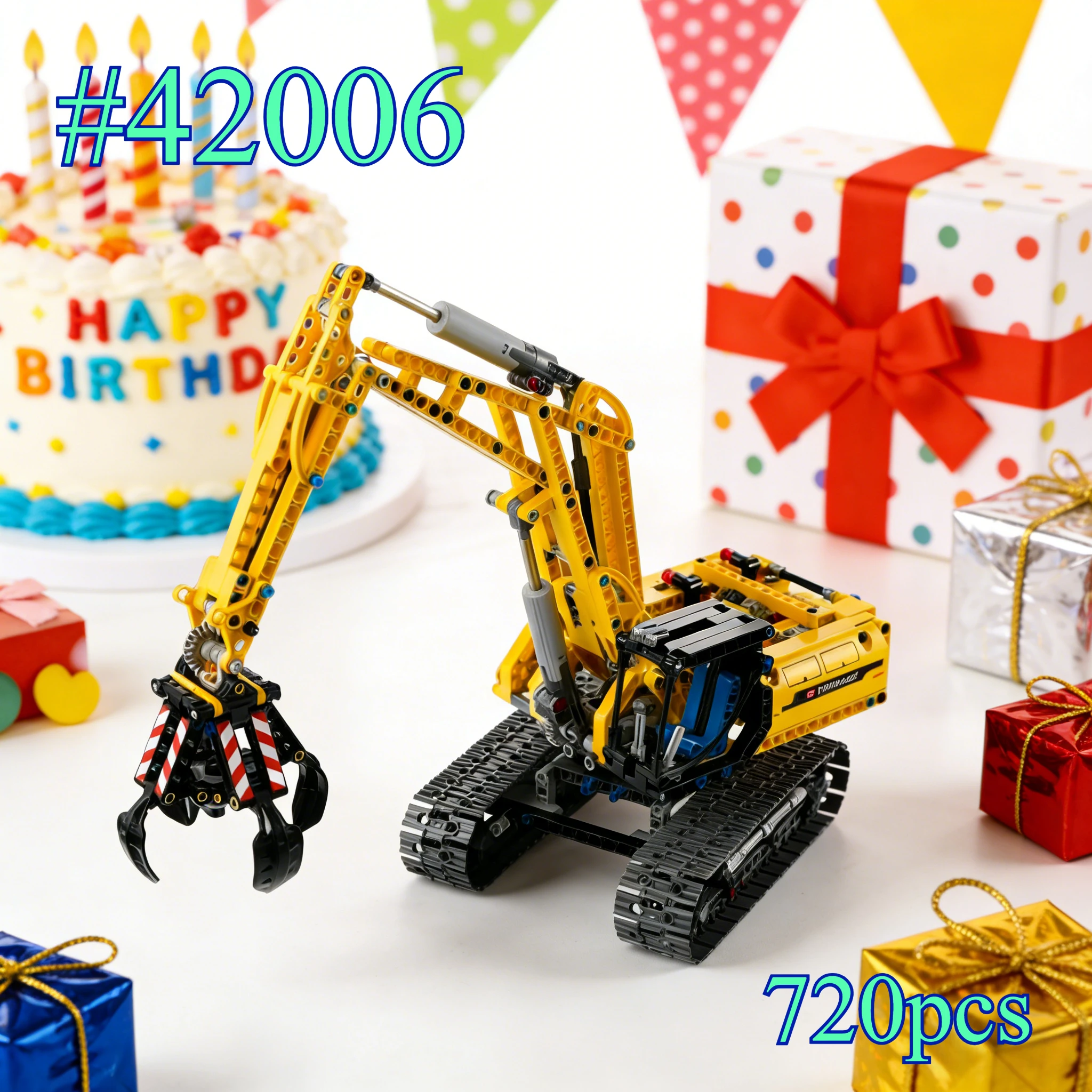 مجموعة مكعبات بناء حفارة دوارة فائقة 42006 مناسبة لهدايا أعياد الميلاد متوافقة مع قطع ليغو، 720 قطعة.