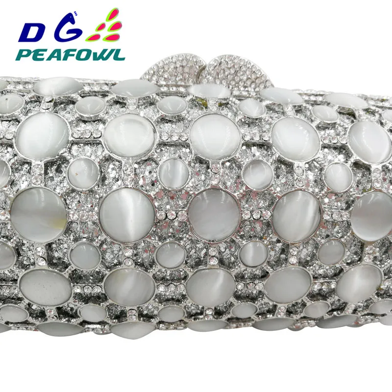 Evening Clutch Bags Rhinestones Women Evening Bags Metal Minaudiere Wedding Party stone Clutch Handbag Purse Metal Evening Bag