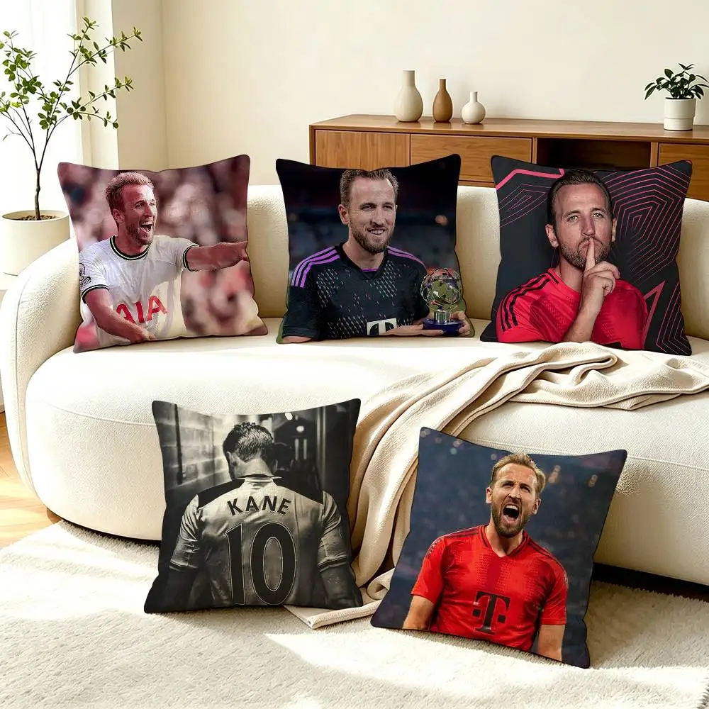 E-England  Harry Kane Football Star  Pillow Case Square Double-Sided Sofa Cushion Cover Bedroom Bedside Pillow