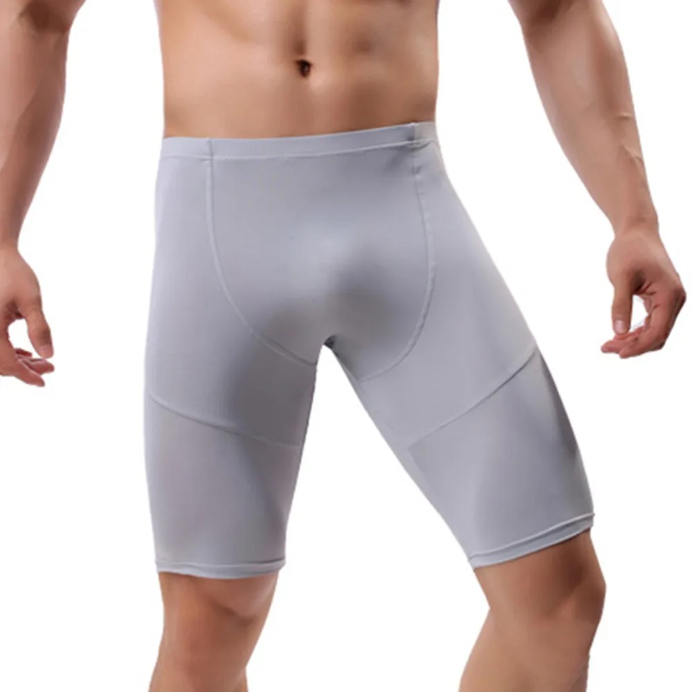 Mens Sheer Solid Color Tight Briefs Gym Sports Tight-fitting Shorts Breathable Fast Drying Training Pants Running Bottoms