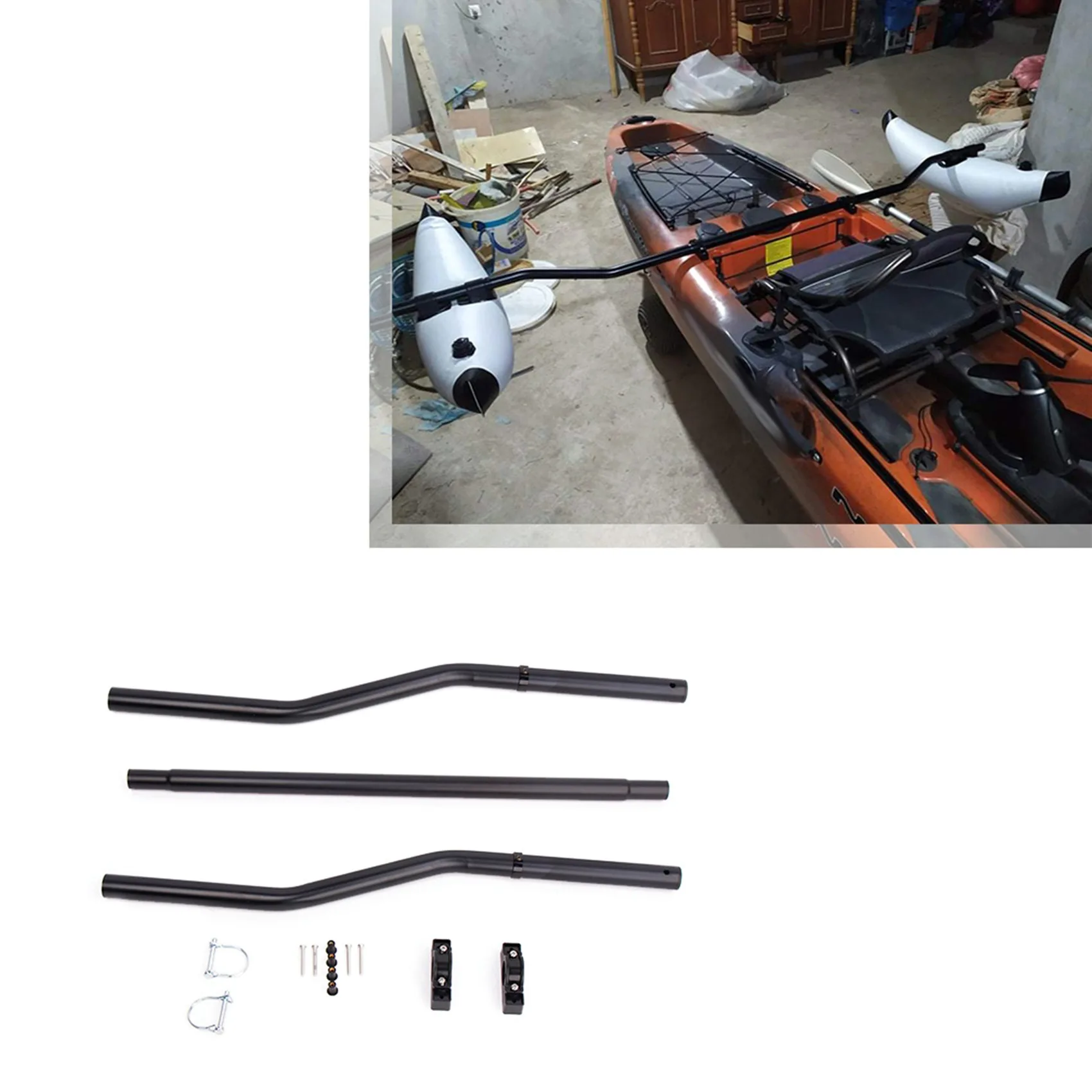 Kayak Floats Stabilizing Rods Kayak PVC Inflatable Outrigger Float with Sidekick Arms Rod Kayak Stabilizer System Kit