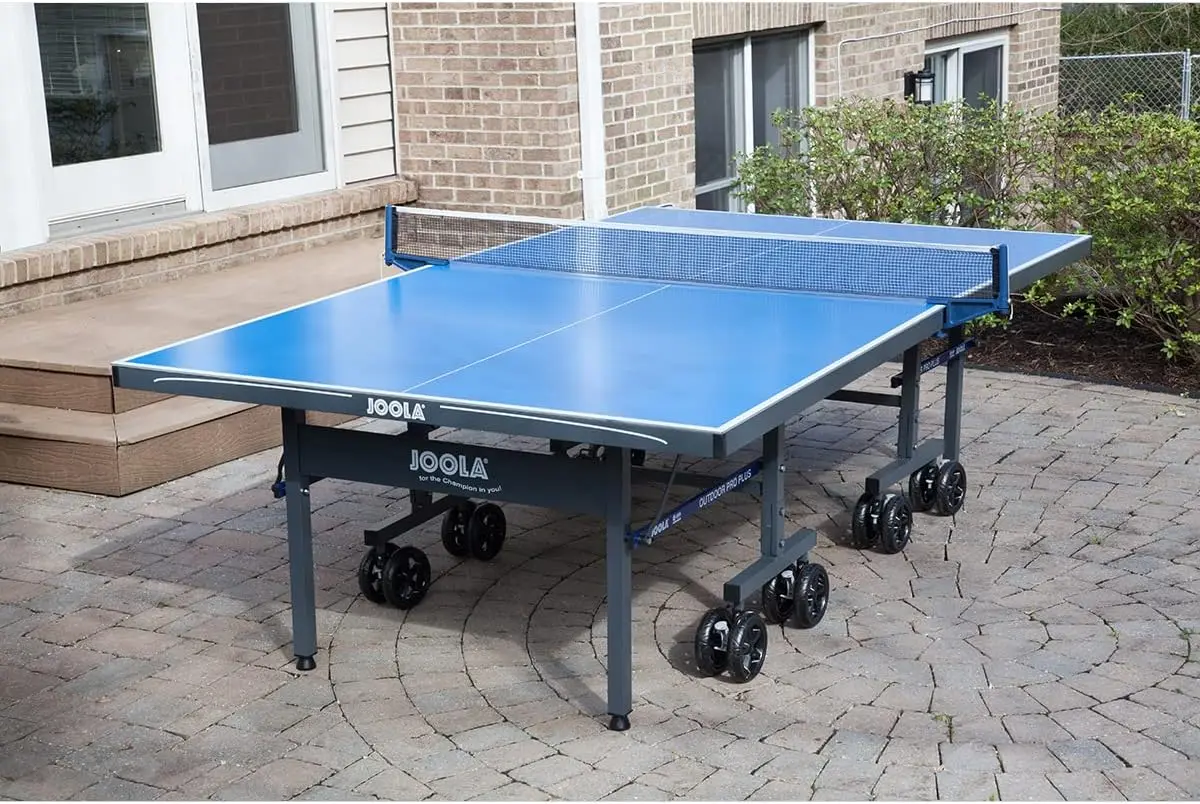 Outdoor Table Tennis Table with Waterproof Net Set - Quick Assembly - All Weather Aluminum Composite Outdoor Ping P