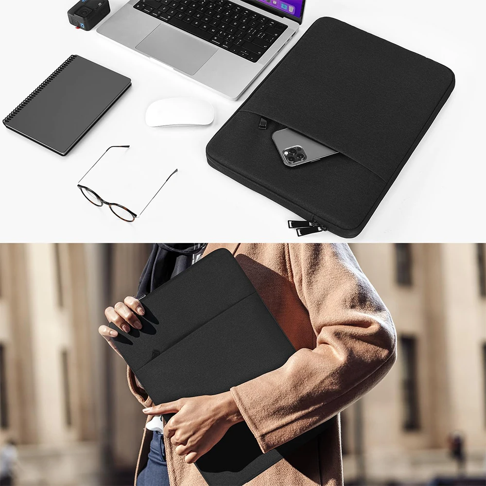 Portable Drawing Tablet Sleeve Carrying Case for HUION KAMVAS 13/ Inspiroy 2 Large/H1060P/H950P, XP-Pen Deco 01 V3, Black