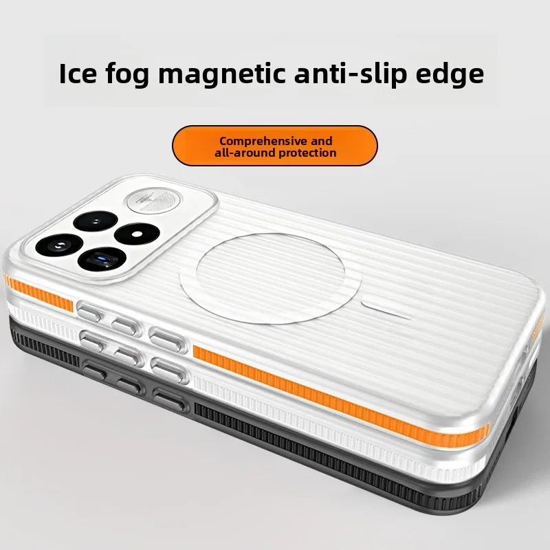 For POCO F9 Ultra / f9 Pro Case Hard PC Transparent Magnetic Anti-slip Protective Back Cover For MagSafe Wireless Charging Shell