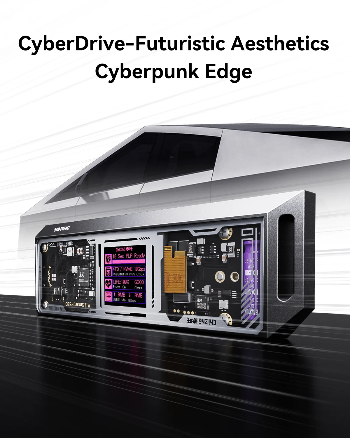 Explorer Edition M.2 NVMe SSD Enclosure,Support 10s PLP Prevents Write Data Loss,USB 3.2 Gen 2 Type-C (10 Gbps)