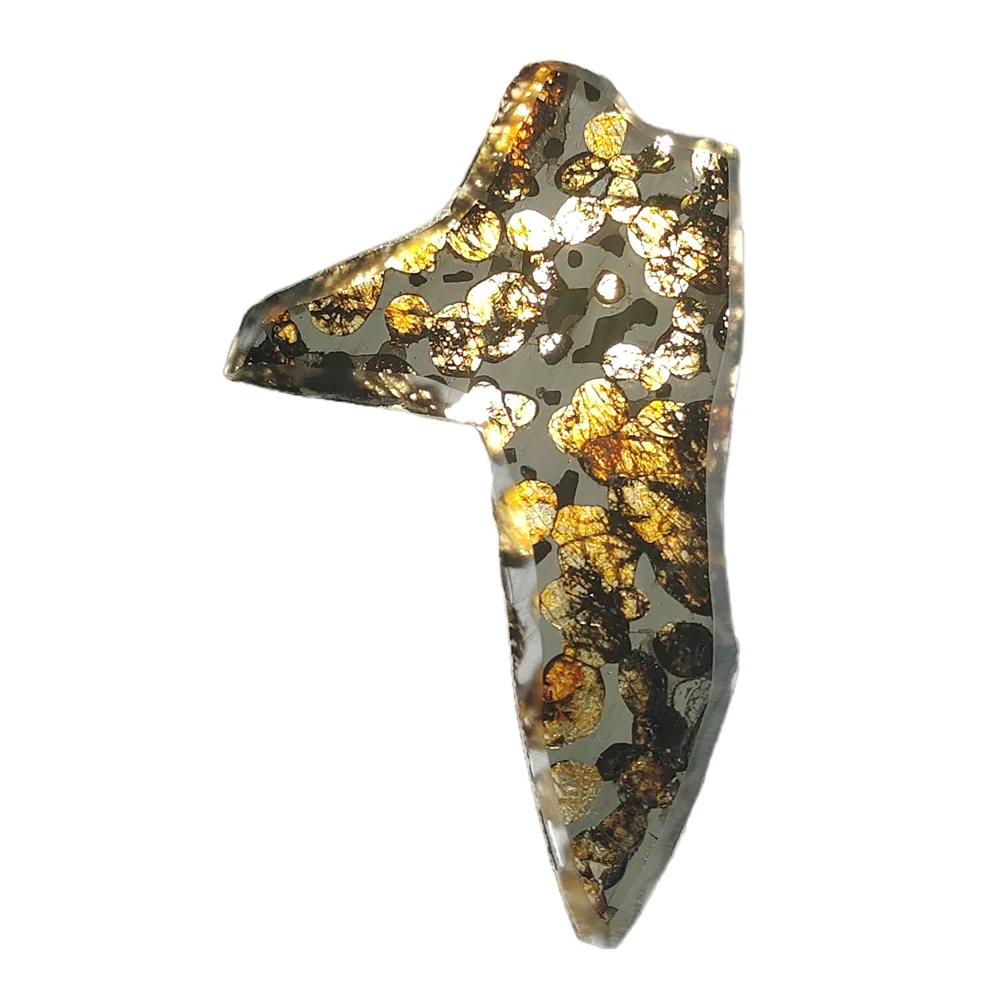 

16g Seymchan Pallasite Olive Meteorite Slices Natural Meteorite Material Olive Meteorite Specimens - QA322