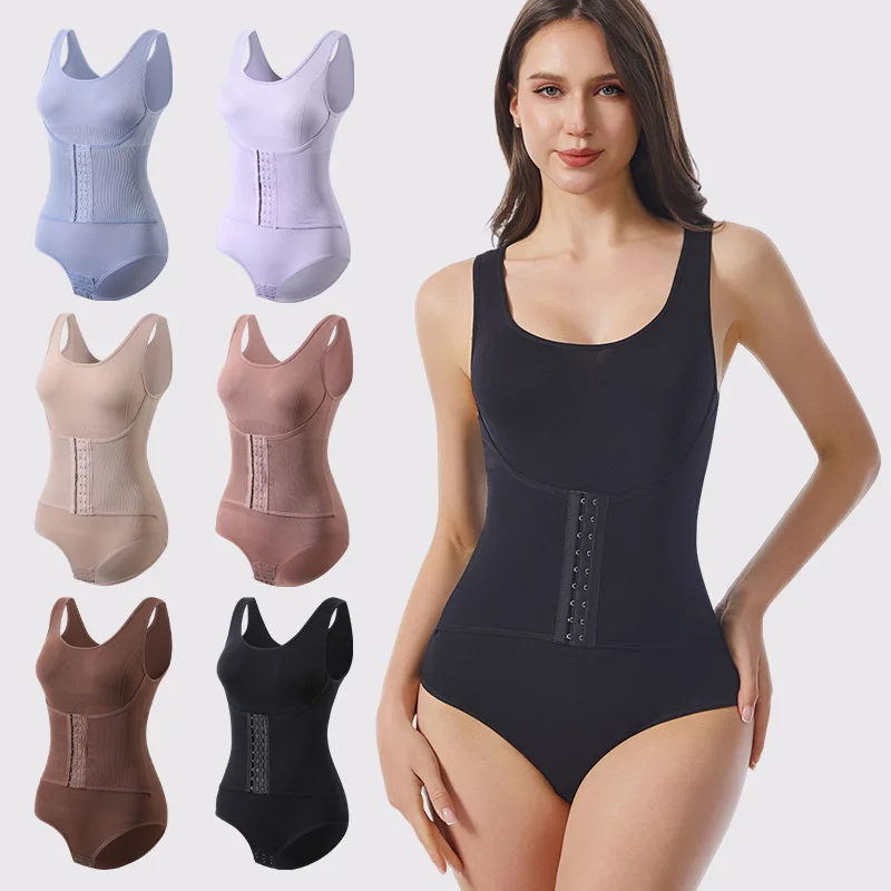 Women Bodysuit Shapewear Double Breasted Tummy Control Fajas Body Shaper New Sexy Slim Cincher Corset Tops Plus Size