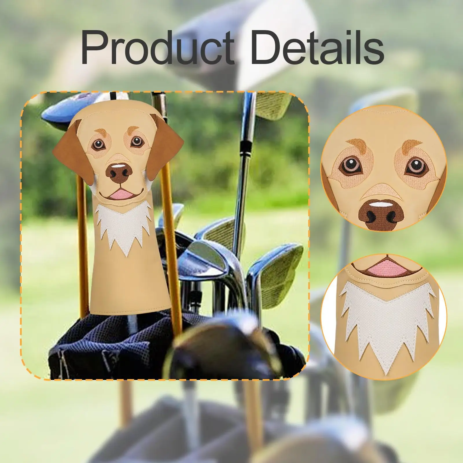 

Чехол для клюшки для гольфа с дизайном собаки, из искусственной кожи, мягкий, толстый, защитный, для драйвера, замена