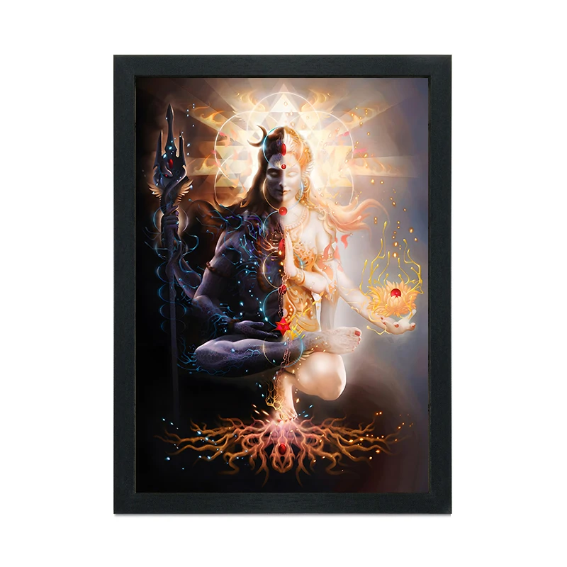

A4 Black Photo Frame Canvas Poster with Frame Set Buddhism Hinduism Arabic Script Posters Art Home Decor Poster and Print