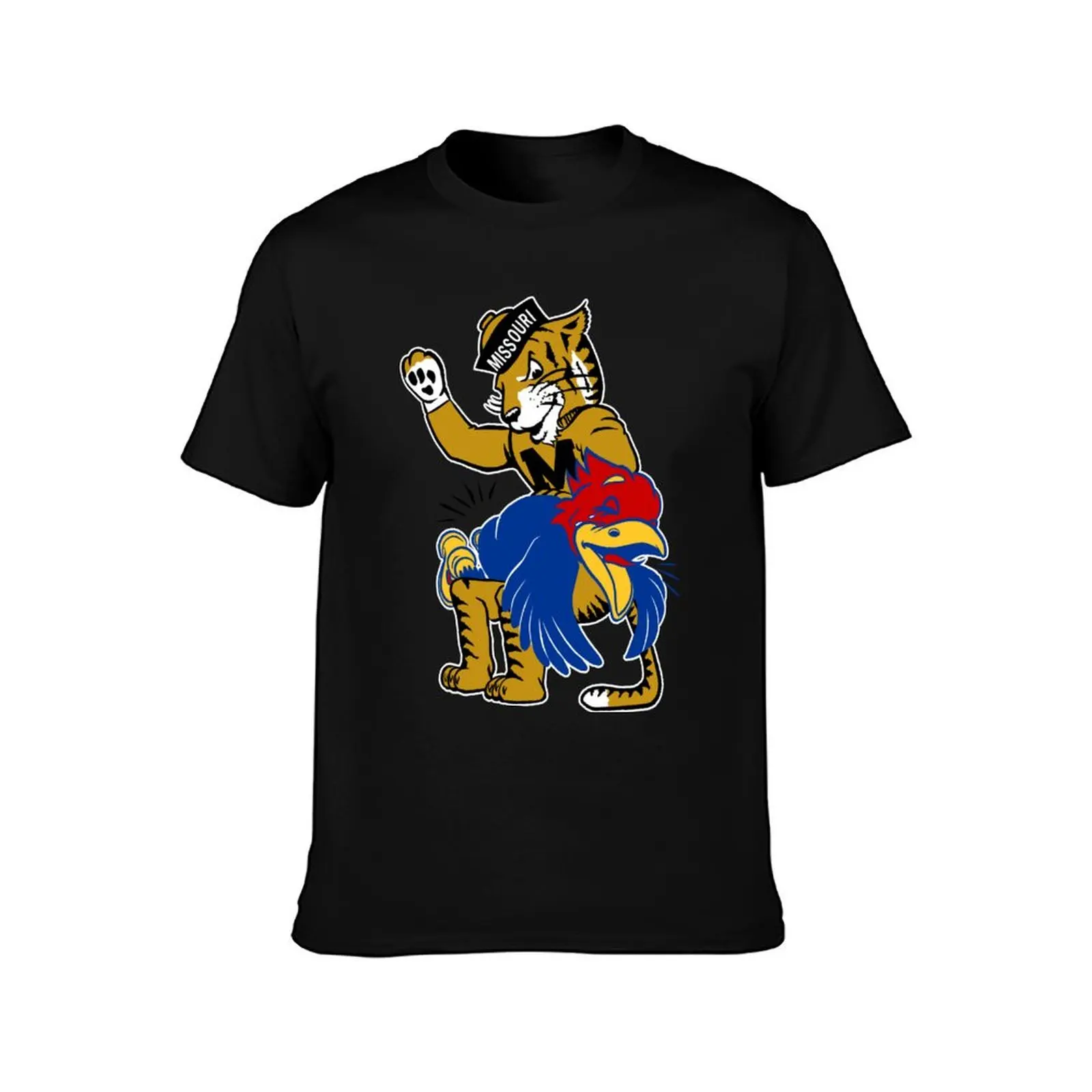 Vintage M-U Tiger vs. K-U Jayhawk Spanking T-Shirt Summer Holiday T-Shirt
