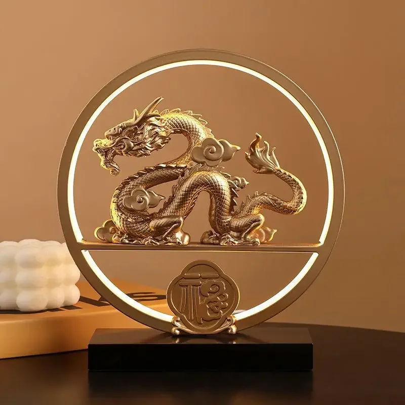 New Chinese style golden dragon decorations, home crafts, living room decorations, housewarming and moving gifts