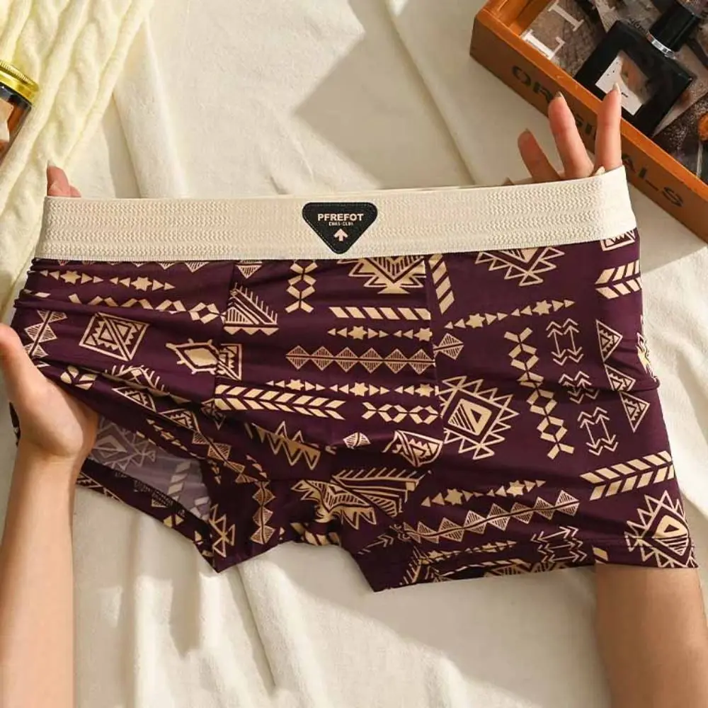 

3Pcs Comfortable Plus Size Men's Boxer Briefs Seamless Elastic Shorts Underpants Lingerie Mid Waist Underwear for Man Male