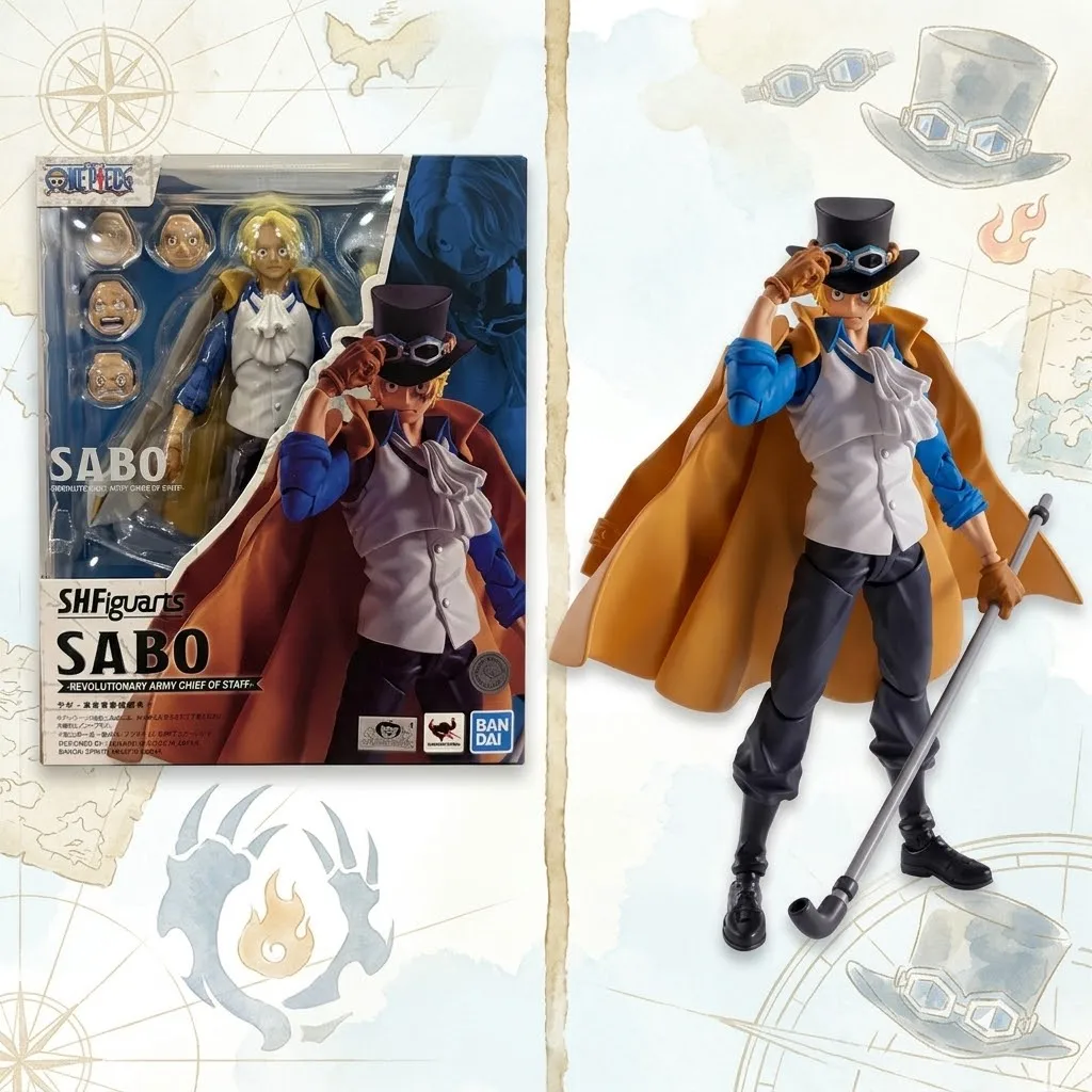【In Stock】 Bandai SHF S.H.Figuarts One Piece OP Anime Sabo Revolutionary Army Chief of Staff  Flame Emperor Action Figure Toy