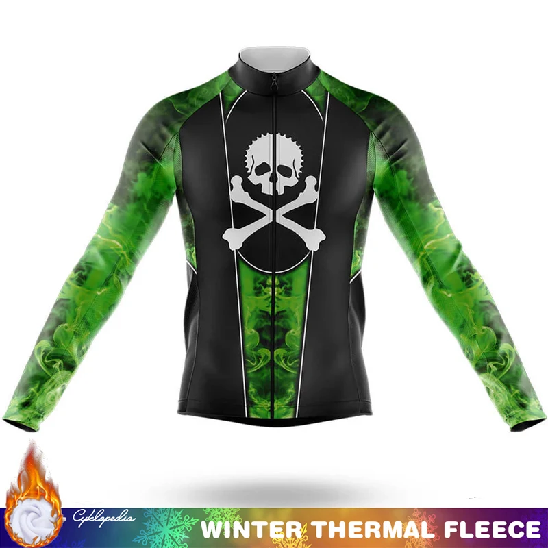 

SKULL Winter Thermal Fleece Cycling Jersey Men's Biking Clothes Bicycle Clothing Triathlon Cycle Man 2026 Maillot Road Mens Mtb